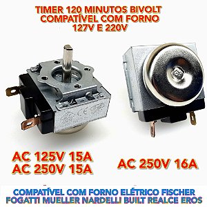 Temporizador Timer Forno Elétrico 120 minutos