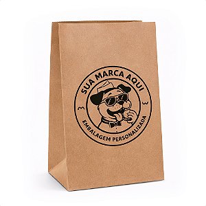 Embalagem Saco Kraft Delivery - 17,0 x 10,0 x 27,5 cm | Personalizado