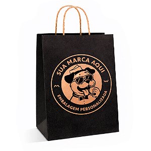 Embalagem Saco Kraft Delivery - Com Alça - 17,0 x 10,0 x 27,5 cm | Personalizado