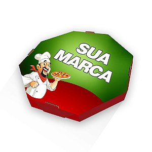 Caixa De Pizza Oitavada - Micro Ondulado - 40,0 CM | Personalizada