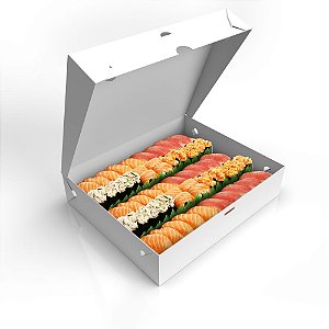 Embalagem Caixa Sushi - Sem Visor - Branca | Média
