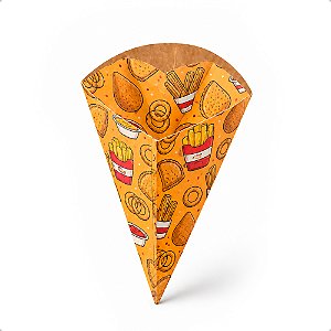 Cone para Fritura com Porta Molho Embutido | Personalizado