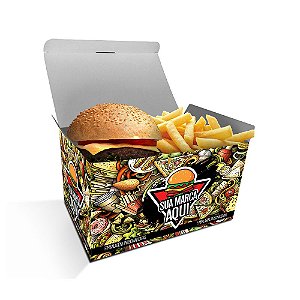 Embalagem Caixa Delivery Hambúrguer - Combo | Personalizada