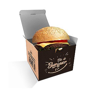 Embalagem Caixa Delivery Hambúrguer - Kraft - Padrão | Personalizada
