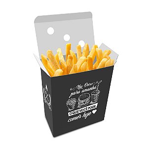 Embalagem Caixa de Batata Frita Delivery - 150gr | Preta