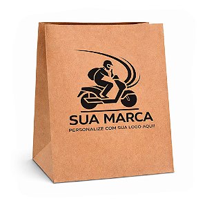Embalagem Saco Kraft Delivery - 28,5 x 15,0 x 39,5 cm | Personalizado