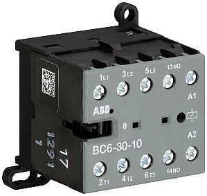 BC6-30-10-01 Mini Contatora 3NA + 1NA Marca ABB Ref GJL1213001R0101 Bobina 24 Volts dc