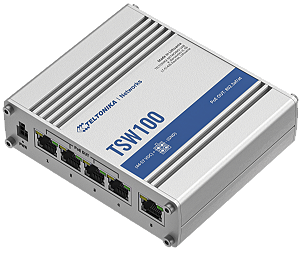 TSW100 Switch Industrial Não Gerenciável 5x Gigabit 4x POE Teltonika