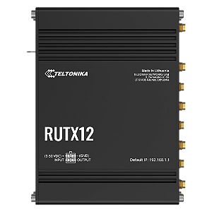 RUTX12 Roteador Celular Industrial DUAL CHIP LTE CAT 6 Simultaneos com Load Balaced + WI-FI & BT