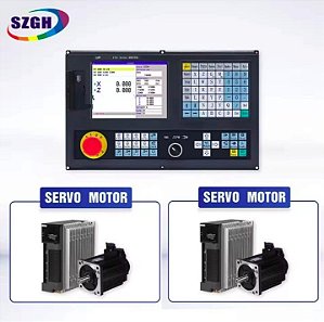 Promoção Kit Torno - CNC SZGH CNC990TDb-2 para Tornos 2 Eixos + 2 Conjuntos de Servo Motor com Drive e Cabos