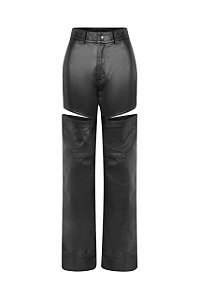 CALÇA WIDE LEG RECORTE LATERAL