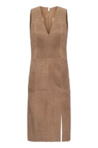 VESTIDO MIDI FENDA CAMURÇA