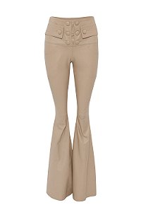 CALÇA FLARE BOTÕES CINTURA ALTA