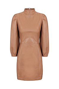 VESTIDO GOLA ALTA MANGA BUFANTE