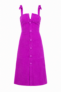 VESTIDO MIDI BOTÕES CAMURÇA