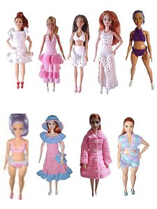 Lote Roupinhas P/ Boneca Barbie Peças de Croché (10 Loocks)