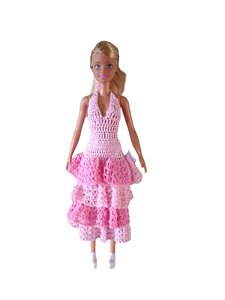 Vestido Midi C/ Babados P/ Boneca Barbie