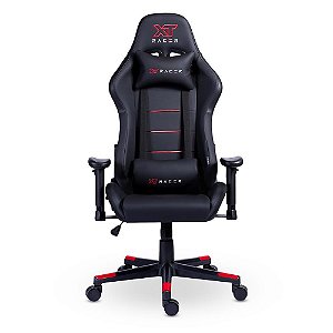 Cadeira Gamer XT Racer Attack Ergonômica Couro Sintético - Preto e Vermelho