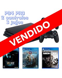 Playstation 4 PRO 1TB - 2 controles - 3 jogos