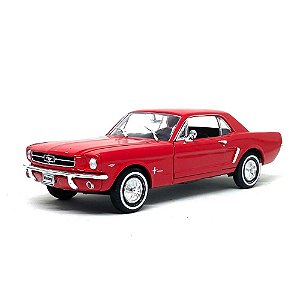 Miniatura Carro Ford Mustang Coupe 1/2 (1964) Vermelho 1:24 Welly