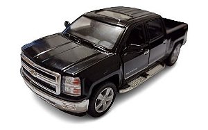 Miniatura Caminhonete Chevrolet Silverado 2014 Preta 1/46