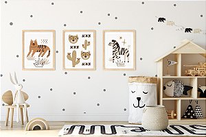 Kit Quadro Infantil Tigre Boho