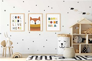 Kit Quadro Infantil Cool Kids Live Here