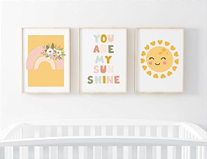 Kit Quadro Infantil Arco-íris My Sunshine