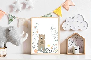 Quadro Infantil Urso Bosque Encantado