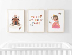 Kit Quadro Infantil Princesa Happy Place