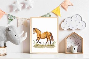 Quadro Infantil Filhote Cavalo Marrom