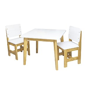 Mesa e 2 Cadeiras Branca - Theo