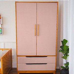 Guarda-Roupa Infantil Rosa Blush - Theo
