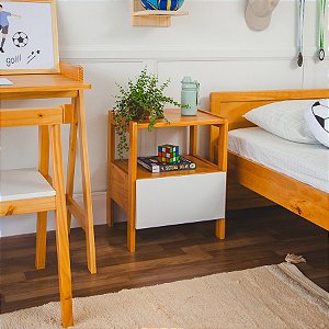 Mesa de Cabeceira Infantil Branca - Theo