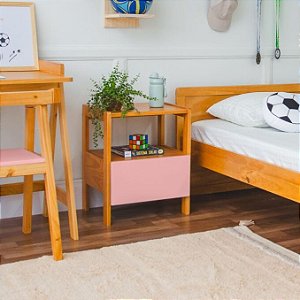 Mesa de Cabeceira Infantil Rosa Blush - Theo