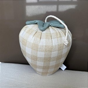 Enfeite de Pano Morango Bege