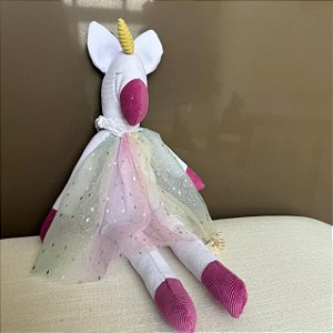 Enfeite de Pano Unicórnio Bailarina