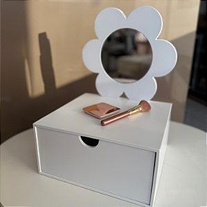 Mini Penteadeira de Bancada Flor - Branco