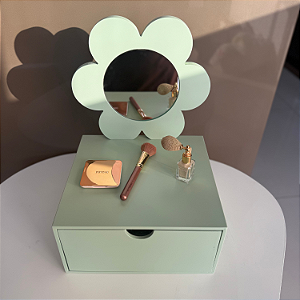 Mini Penteadeira de Bancada Flor - Verde Oliva