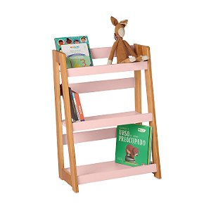 Estante Porta Livros de Chão - Rosa