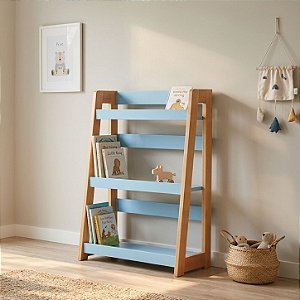 Estante Porta Livros de Chão - Azul
