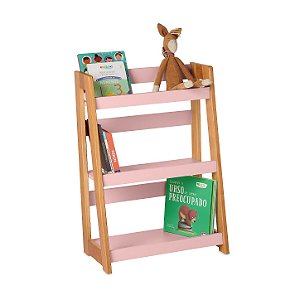 Estante Porta Livros de Chão - Rosa Blush