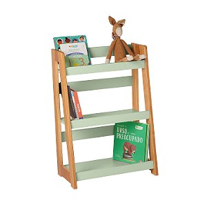 Estante Porta Livros de Chão - Verde Oliva
