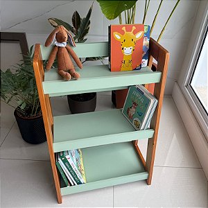 Estante Porta Livros de Chão - Verde Oliva