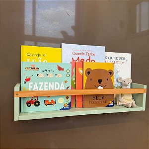 Prateleira de Livros 60cm Verde Oliva - Bella