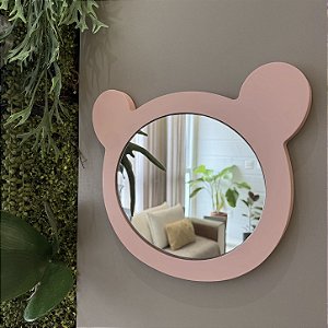 Espelho Formato Urso - Rosa Blush