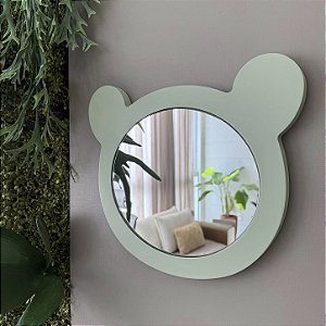Espelho Formato Urso - Verde Oliva