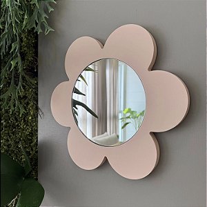 Espelho Formato Flor - Rosa