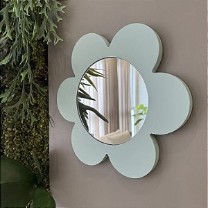 Espelho Formato Flor - Verde