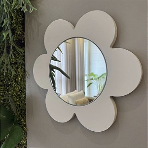 Espelho Formato Flor - Cinza Greige